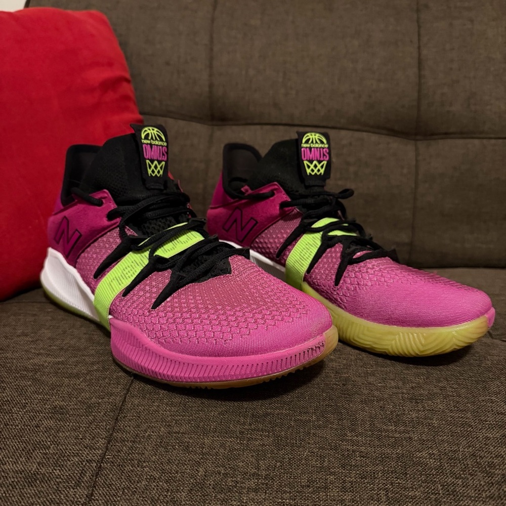 New Balance Pink/Neon Green OMN1S Basketball Sneakers M10